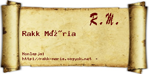 Rakk Mária névjegykártya